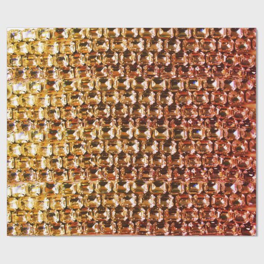 Elegante geel oranje edelstenen diamanten cadeaupapier (Vlak)