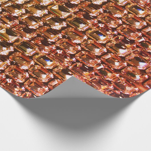 Elegante geel oranje edelstenen diamanten cadeaupapier (Hoek)