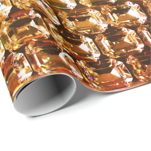 Elegante geel oranje edelstenen diamanten cadeaupapier (Rol Hoek)