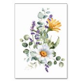 Elegante geel Paarse Wildflower bruiloft Kaart (Achterkant)