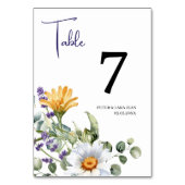 Elegante geel Paarse Wildflower bruiloft Kaart (Voorkant)