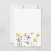 Elegante geel Paarse Wildflower bruiloft Kaart (Achterkant)