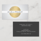 Elegante geëtste gouden cirkel visitekaartje (Voorkant / Achterkant)