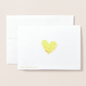 Elegante geëtste gouden folie hart foto folie kaarten (Met envelop)