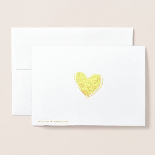 Elegante geëtste gouden folie hart foto folie kaarten (Met envelop)