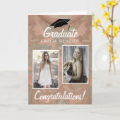 Elegante Gefeliciteerd Afstuderen 2 Foto Kaart (Gele Bloem)