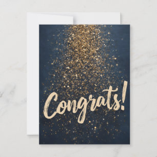 Elegante "Gefeliciteerd!" Groet met Gouden Confett Briefkaart
