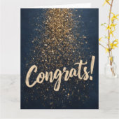 Elegante "Gefeliciteerd!"-groet met gouden confett Kaart (Gele Bloem)