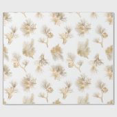 Elegante gegraveerde gouden winterden cadeaupapier (Vlak)