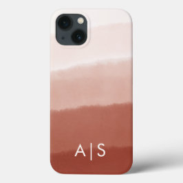 Elegante Gegraveerde Initialen Koper Roest Ombre Case-Mate iPhone Case