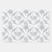 Elegante gegraveerde pastel bloemistool inpakpapier vel (Voorkant 3)