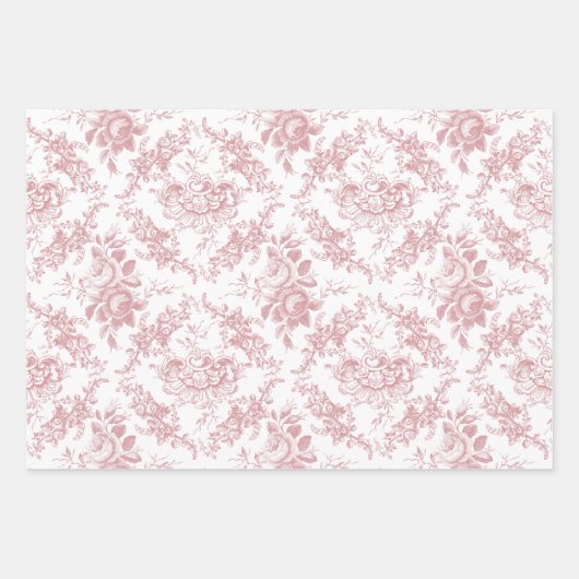 Elegante gegraveerde pastel bloemistool inpakpapier vel (Voorkant)