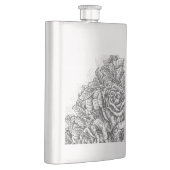 Elegante gegraveerde Rozen Heupfles (Rechts)