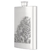 Elegante gegraveerde Rozen Heupfles (Links)