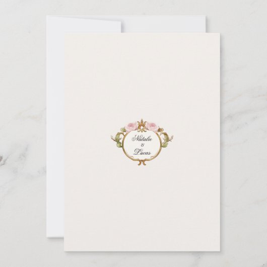 Elegante geheime tuin Bloemenboog bruiloft Kaart (Achterkant)