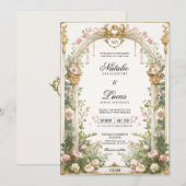 Elegante geheime tuin Bloemenboog bruiloft Kaart (Voorkant / Achterkant)