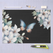 Elegante  Geïnspireerde Bloemen Zwart Decoupage Tissuepapier (Craft)