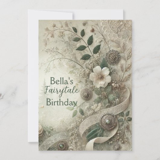 Elegante -geïnspireerde Bloemenfeest Uitnodigen Kaart (Voorkant)