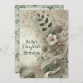 Elegante -geïnspireerde Bloemenfeest Uitnodigen Kaart (Voorkant / Achterkant)