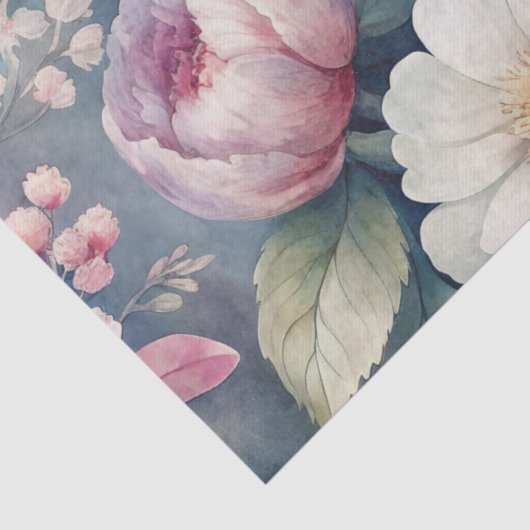 Elegante geïnspireerde dromerige bloem Ephemera Tissuepapier (Detail)