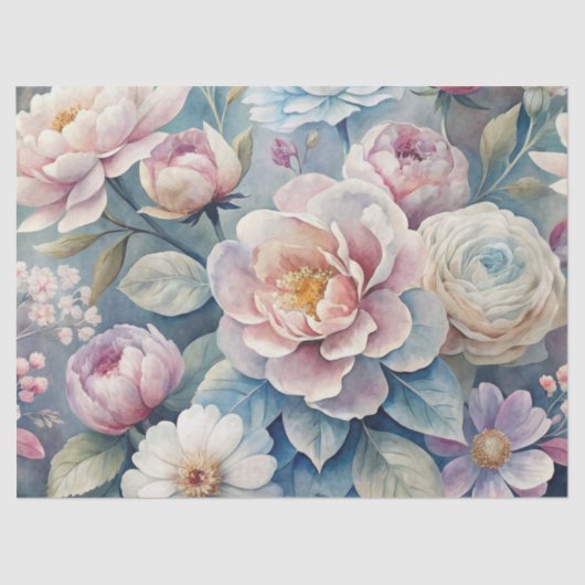 Elegante  geïnspireerde dromerige bloem Ephemera Tissuepapier (Voorkant)