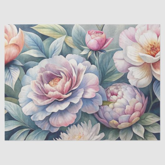 Elegante  geïnspireerde dromerige bloem Ephemera Tissuepapier (Voorkant)