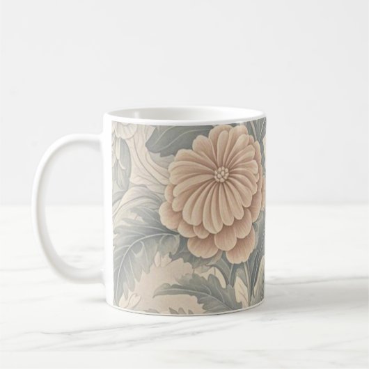 Elegante -geïnspireerde floral soft delicate koffiemok (Links)