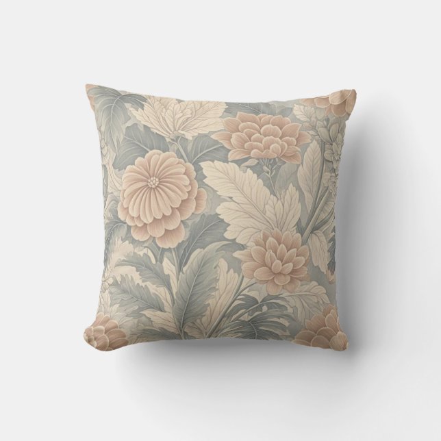Elegante -geïnspireerde floral soft delicate kussen (Voorkant)