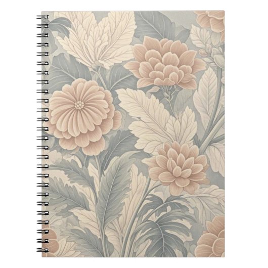 Elegante -geïnspireerde floral soft delicate notitieboek (Voorkant)