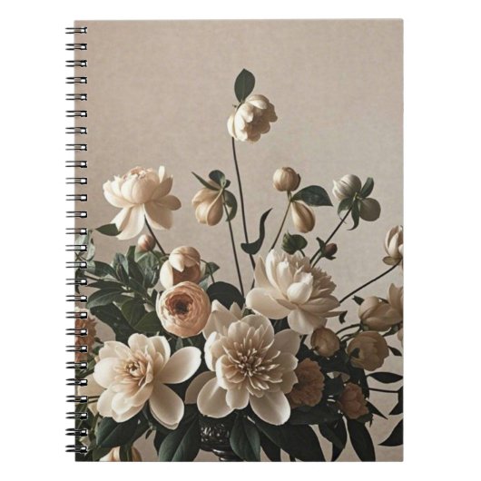 Elegante -geïnspireerde floral soft delicate notitieboek (Voorkant)