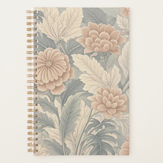 Elegante -geïnspireerde floral soft delicate planner (Voorkant)