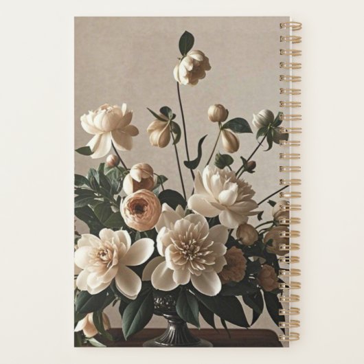 Elegante -geïnspireerde floral soft delicate planner (Achterkant)