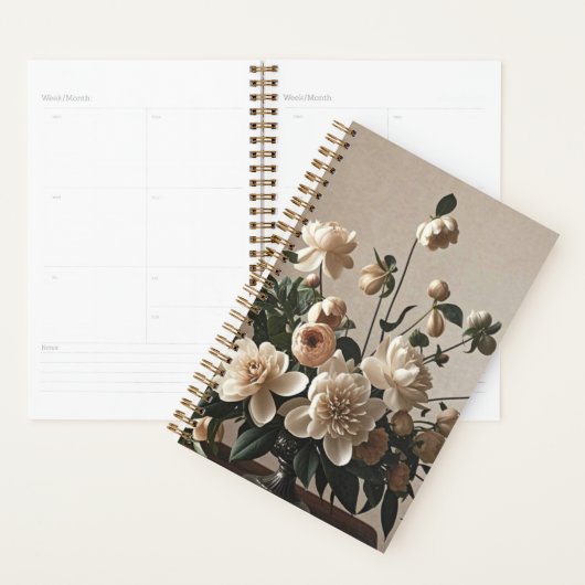 Elegante -geïnspireerde floral soft delicate planner (Display)