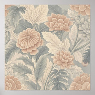 Elegante -geïnspireerde floral soft delicate poster