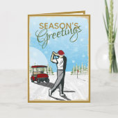 Elegante  geïnspireerde golffoto kerst feestdagen kaart (Voorkant)