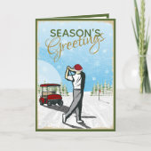 Elegante  geïnspireerde golffoto kerst feestdagen kaart (Voorkant)
