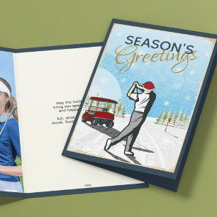 Elegante geïnspireerde golffoto kerst feestdagen kaart