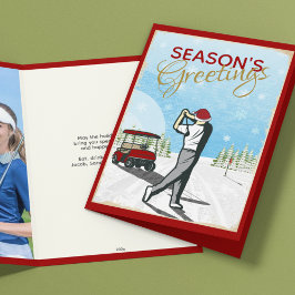 Elegante  geïnspireerde golffoto kerst feestdagen kaart