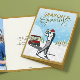 Elegante  geïnspireerde golffoto kerst feestdagen kaart