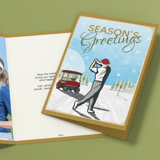 Elegante  geïnspireerde golffoto kerst feestdagen kaart