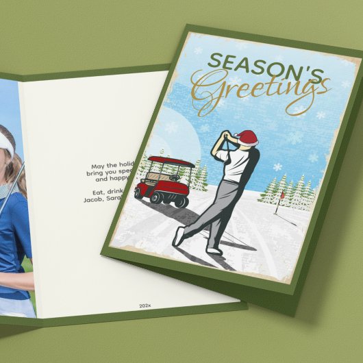 Elegante  geïnspireerde golffoto kerst feestdagen kaart