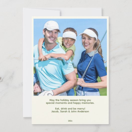 Elegante  geïnspireerde golffoto kerst feestdagenkaart (Achterkant)