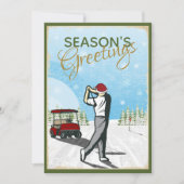Elegante geïnspireerde golffoto kerst feestdagenkaart (Voorkant)