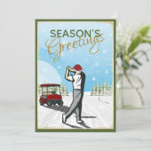 Elegante geïnspireerde golffoto kerst feestdagenkaart (Staand voorkant)