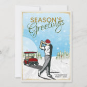 Elegante  geïnspireerde golffoto kerst feestdagenkaart (Voorkant)