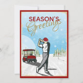 Elegante  geïnspireerde golffoto kerst feestdagenkaart (Voorkant)