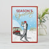 Elegante  geïnspireerde golffoto kerst feestdagenkaart (Staand voorkant)