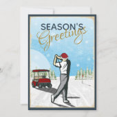 Elegante  geïnspireerde golffoto kerst feestdagenkaart (Voorkant)