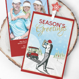 Elegante  geïnspireerde golffoto kerst feestdagenkaart