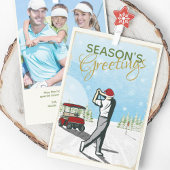 Elegante  geïnspireerde golffoto kerst feestdagenkaart